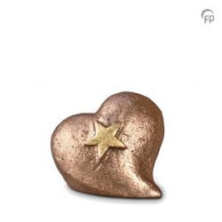 Keramisch trooststeen urn hart ster